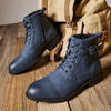 2024 Elegance Charm Leather Men Shoes Winter Boots Buckle with Lace up Fashion Mens Shoes