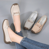 2024 New Arrival Elegant Lady Luxury Fashion Casual Women Shoes Snail Bottom with Top Quality Beautiful Metal Buckle Loafers Slip on Korean Style