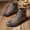 2024 Elegance Charm Leather Men Shoes Winter Boots Buckle with Lace up Fashion Mens Shoes