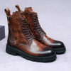Latest British Design Leather Casual Shoes for Men Boots Luxury Lace up High Heels Mens Winter Boot Shoe
