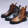 Latest British Design Leather Casual Shoes for Men Boots Luxury Lace up High Heels Mens Winter Boot Shoe