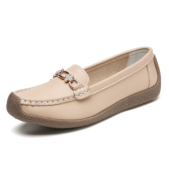 2024 New Arrival Elegant Lady Luxury Fashion Casual Women Shoes Snail Bottom with Top Quality Beautiful Metal Buckle Loafers Slip on Korean Style