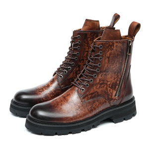 Latest British Design Leather Casual Shoes for Men Boots Luxury Lace up High Heels Mens Winter Boot Shoe