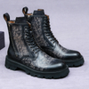 Latest British Design Leather Casual Shoes for Men Boots Luxury Lace up High Heels Mens Winter Boot Shoe